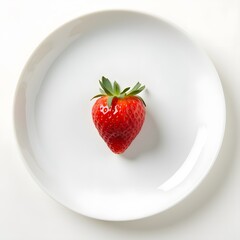 strawberry on white plate 