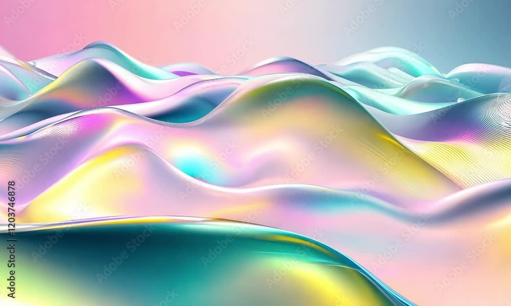 Canvas Prints abstract fluid waves with soft pastel colors - high-quality stock image for backgrounds, design, and