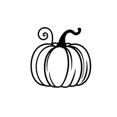 Hand drawn icon of Pumpkin. Doodle sketch style. Autumn harvest element. Isolated vector illustration.Pumpkin Autumn Decoration Icon Pro Vector

