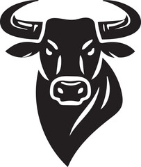 black and white bull