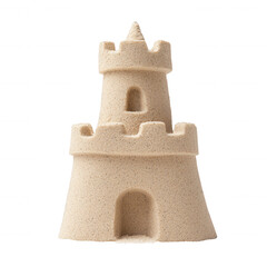 A playful sandcastle crafted with attention to detail for summer fun., isolated on a transparent background.