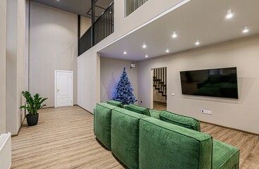standard interior apartment. living room with sofa