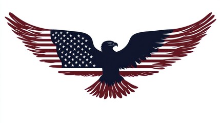 Obraz premium Majestic Eagle with American Flag Wings Symbolizing Freedom and Strength in Vibrant Colors