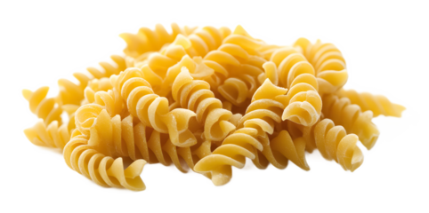 Fusilli pasta on a white background. isolated background.