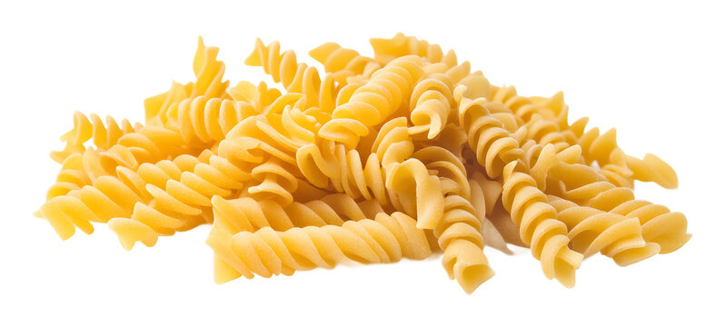 Fusilli pasta on a white background. isolated background.