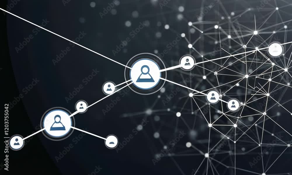 Aufkleber abstract network connections and microchip technology in digital space for futuristic backgrounds an