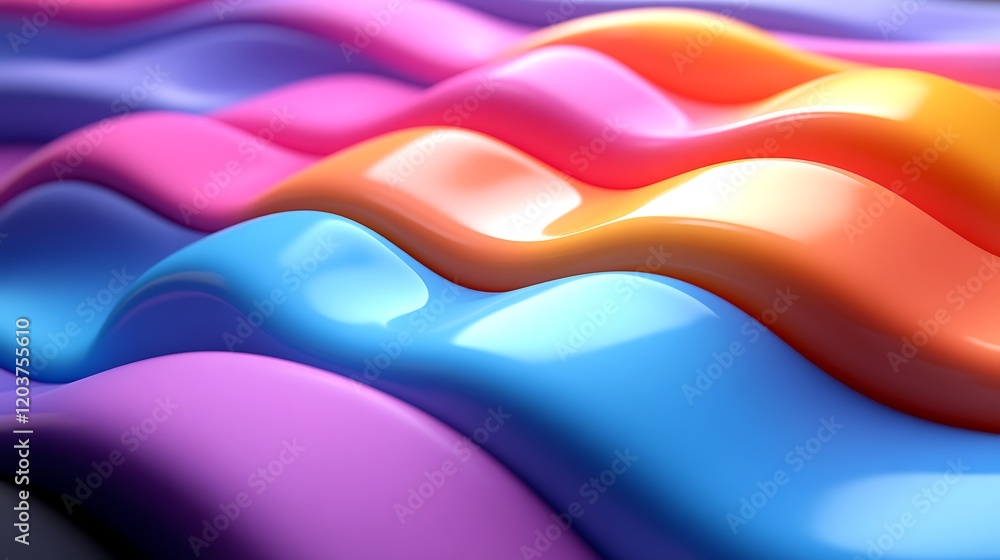 Aufkleber abstract liquid waves: vibrant, multi-colored liquid waves ripple and flow, creating a mesmerizing a