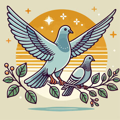 Fototapeta premium vector illustration of a dove