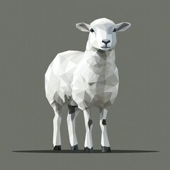 Geometric sheep illustration, farm animal, simple design, digital art, potential stock photo