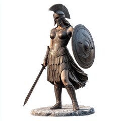 Fototapeta premium Cut-Out Statue of Athena, Classical Greek Art, Ancient Wisdom, Timeless Elegance, Mythological Representation