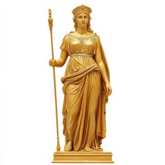 Obraz premium Cut-Out Statue of Athena, Classical Greek Art, Ancient Wisdom, Timeless Elegance, Mythological Representation