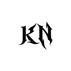 KN monogram logo design letter text name symbol monochrome logotype alphabet character simple logo