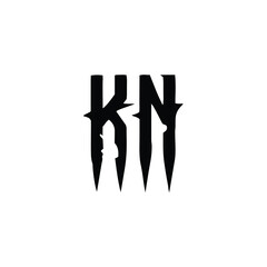 KN monogram logo design letter text name symbol monochrome logotype alphabet character simple logo