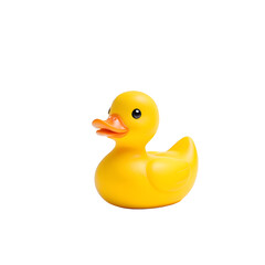 A cute yellow duck toy, isolated, transparent background, no background. PNG.
