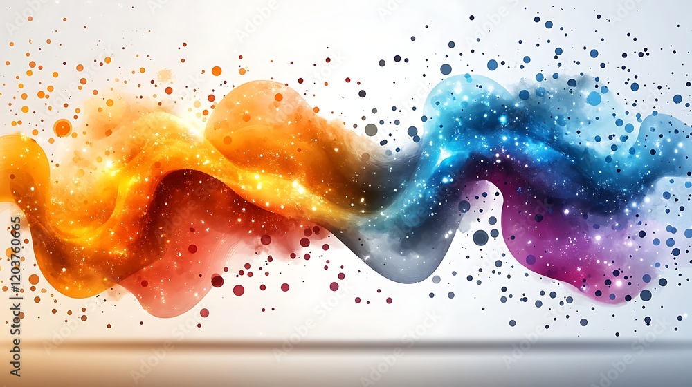 Aufkleber abstract flowing colors: a vibrant and dynamic abstract design with flowing, wave-like forms in shad