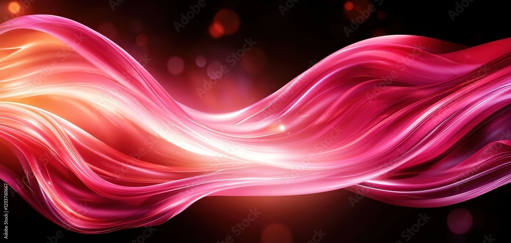 Aufkleber vibrant wave of red and pink light creating a dynamic abstract background.