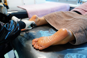 process of foot care at a beauty salon