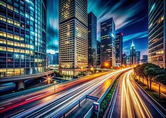 Fototapeta premium Long Exposure City Lights - Masculine Urban Night Photography