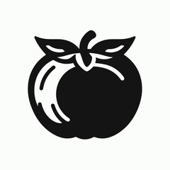 Persimmon silhouette in black on a white background