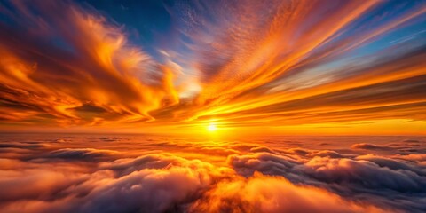 Fototapeta premium Long Exposure Orange Gradient Sunset Sky Photography Stock Photo