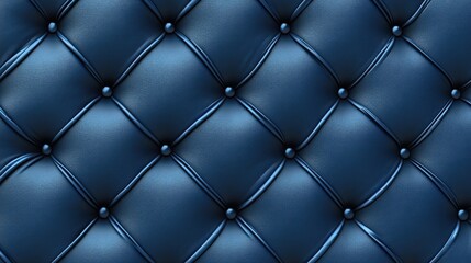 Dark blue tufted leather texture background.