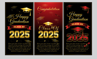 set of banner happy graduation class of 2025