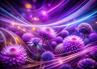 Long Exposure Photography: Abstract Violet Floral Motifs, Artistic Swirls and Blurs