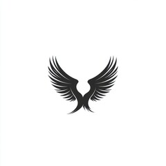 Obraz premium Pair of wings spread wide, abstract graphic design, perfect for a logo or symbol