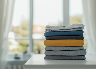 Stacked Folded Clothes