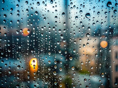 Long Exposure Rain Drops on Window, Light Grey Background, HD Wallpaper