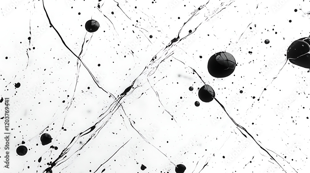Aufkleber abstract ink splatter: a minimalist and abstract artistic composition featuring a delicate web of bl