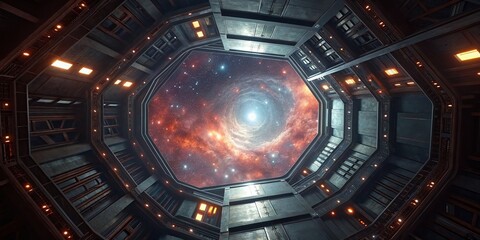 Loopable Flight Through Galactic Core: Abstract Architectural Spaceship