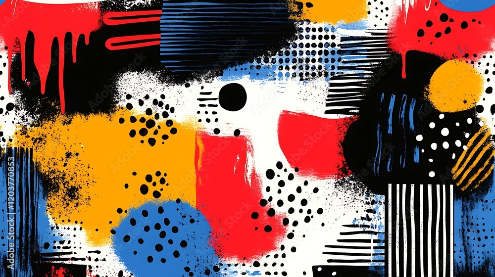 Aufkleber abstract expressionism: a vibrant explosion of color and texture. bold strokes of red, yellow, and b
