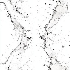 Obraz premium Dynamic Water Splashes Isolated on White Background, Fluid Motion, Freshness, Purity, Nature, Minimalist Design