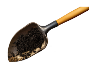 Garden spade on a transparent background. isolated background.