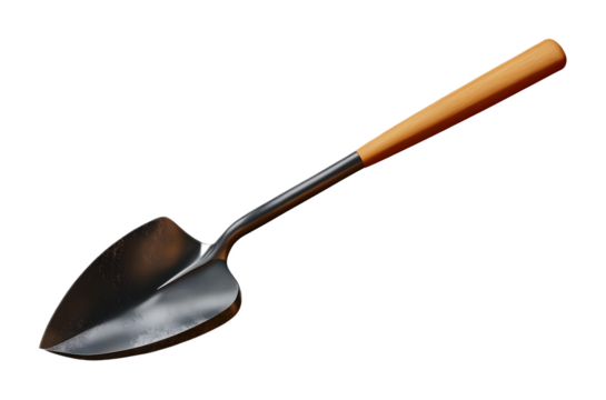 Garden spade on a transparent background. isolated background.