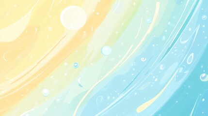 Abstract pastel swirls, bubbles, and water-like texture.