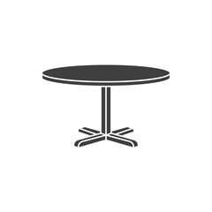 Circle table icon. Simple solid style. Round, pictogram, furniture, office, sign, conference, meeting, web, symbol, interior concept. Vector design illustration isolated. SVG