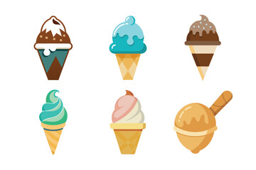 Colorful Ice Cream Vector Collection.