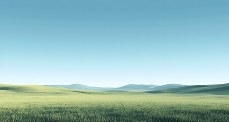 Obraz premium landscape with grass and blue sky