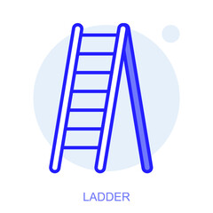 Industrial web icon in line style for web and mobile app. Symbol of a Ladder. Vector illustration