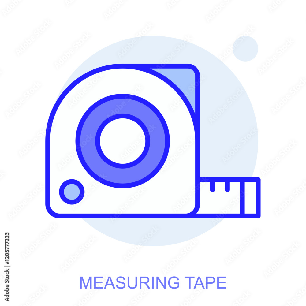Poster industrial web icon in line style for web and mobile app. symbol of a measuring tape. vector illustr