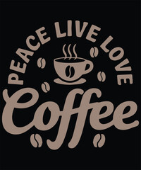 Peace live love coffee graphic design