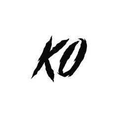 KO monogram logo design letter text name symbol monochrome logotype alphabet character simple logo