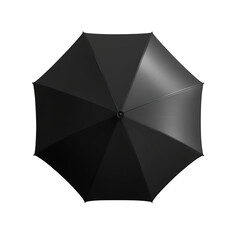Blank black umbrella top view isolated on transparent background