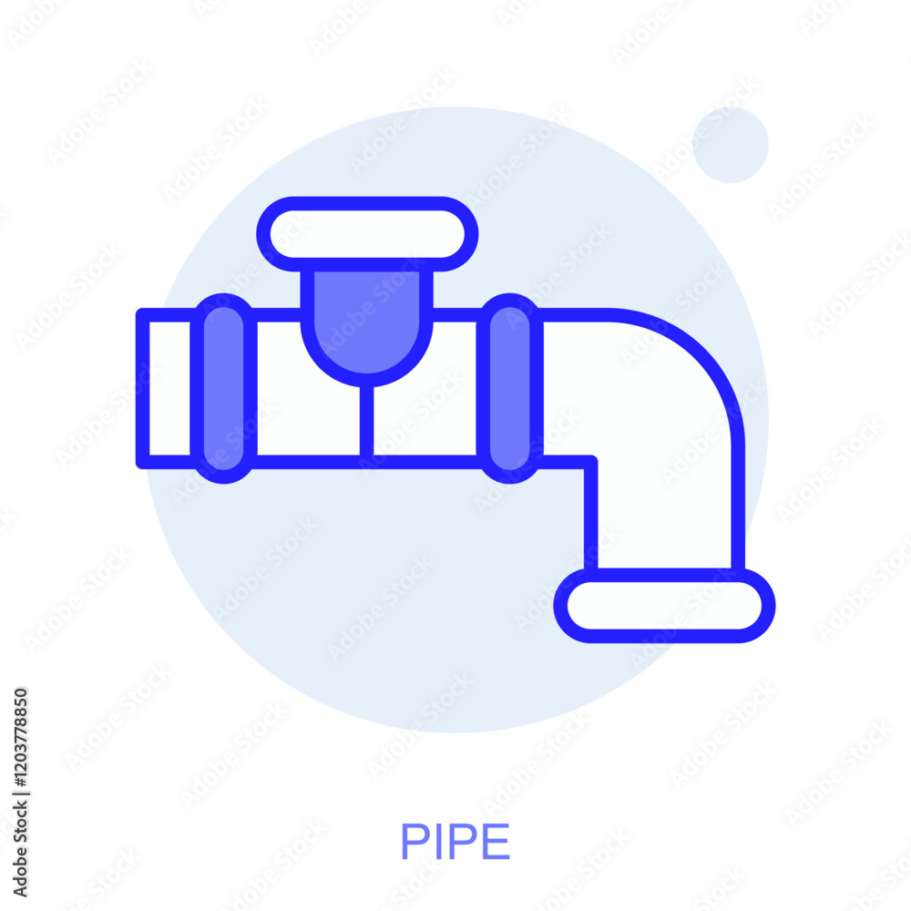 Poster industrial web icon in line style for web and mobile app. symbol of a pipe. vector illustration