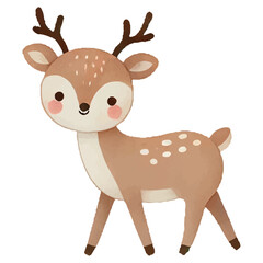 絵本風のかわいい鹿のイラスト