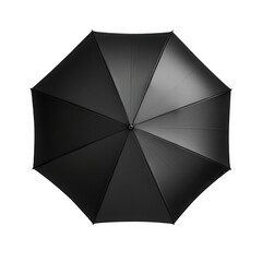 Blank black umbrella top view isolated on transparent background