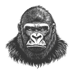 Fototapeta premium Big gorilla looking isolated on white