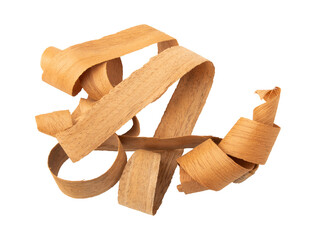 Wood shavings sawdust isolated on transparent background